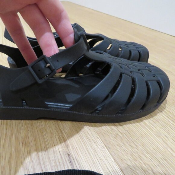 MELISSA Possession Jelly Fisherman Sandal Shoes in Matte Black Chunky Size US 7 - Picture 7 of 11